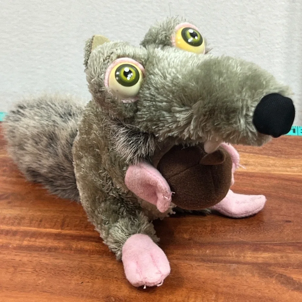 Ice Age Scrat Plush 2002 Jakks Pacific Saber Tooth Squirrel with Acorn 10 inch